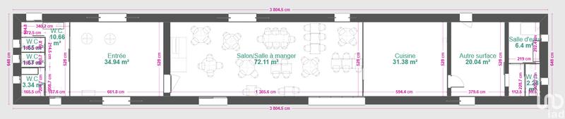 Maison - 190 m² - 2 pièces