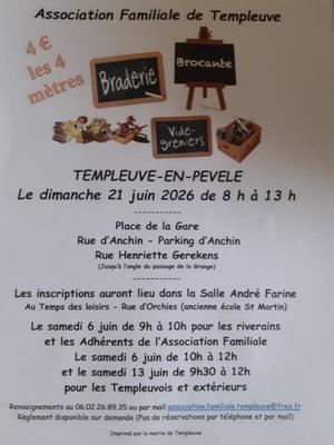 Braderie brocante vide-greniers de l'association familiale
