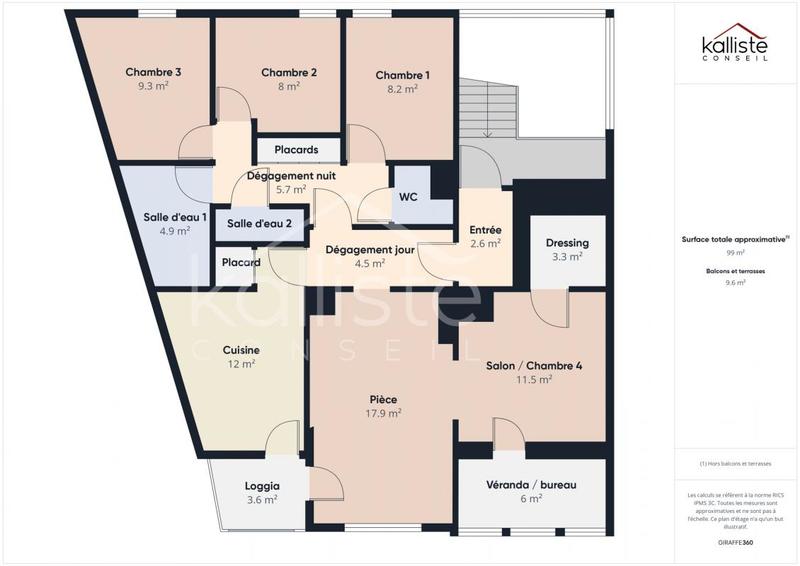 Appartement - 89 m² - 5 pièces