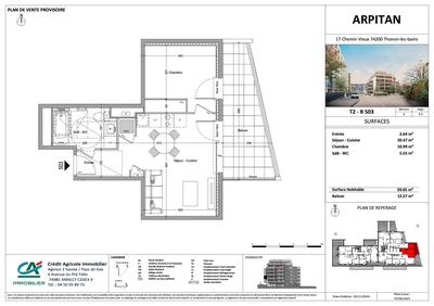 Appartement - 40 m² - 2 pièces