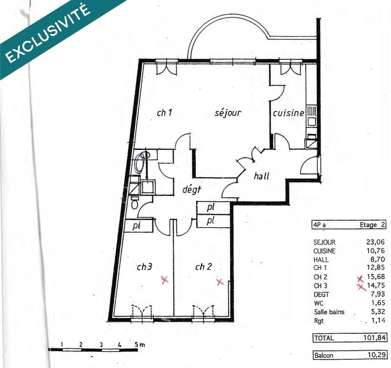 Appartement - 102 m² - 4 pièces