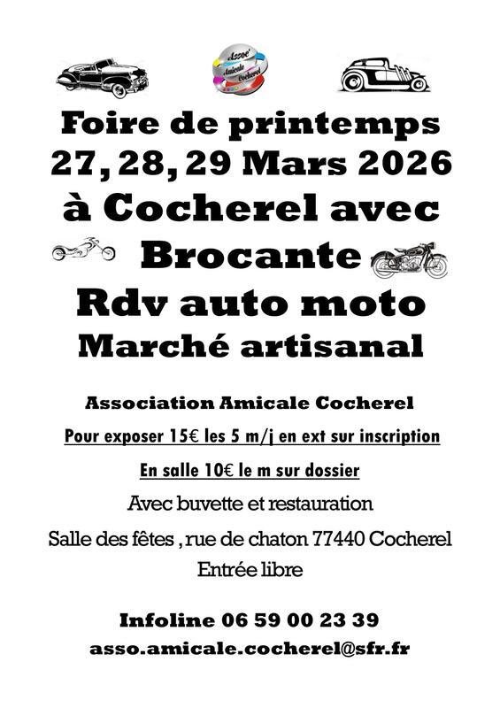Brocante - marché artisanal et rassemblement auto moto