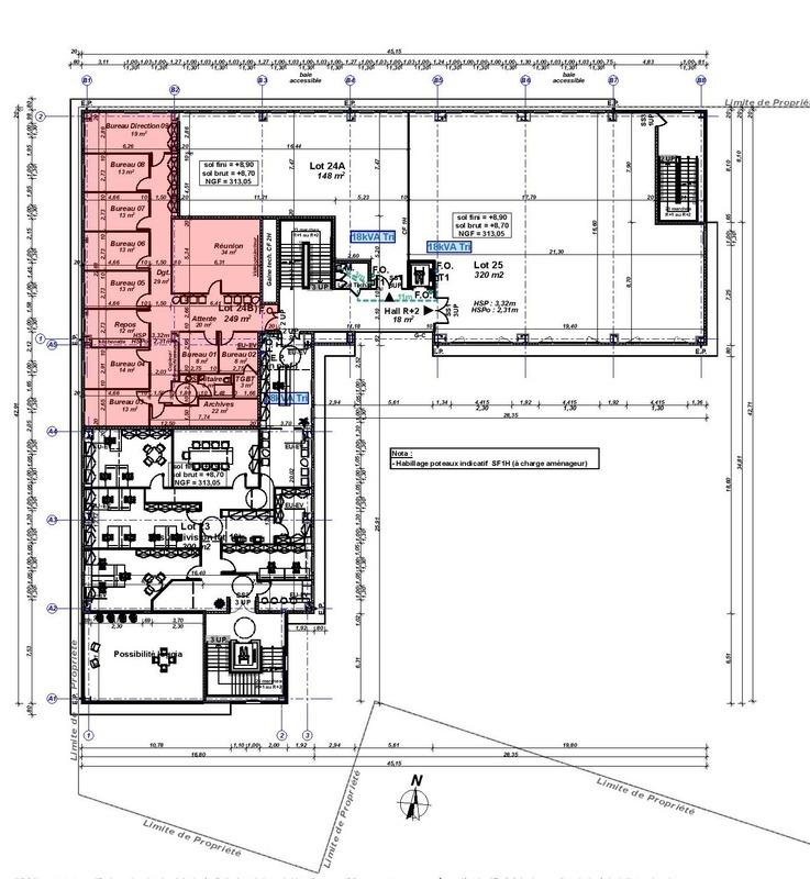 Bureau - 249 m² - 1 pièce