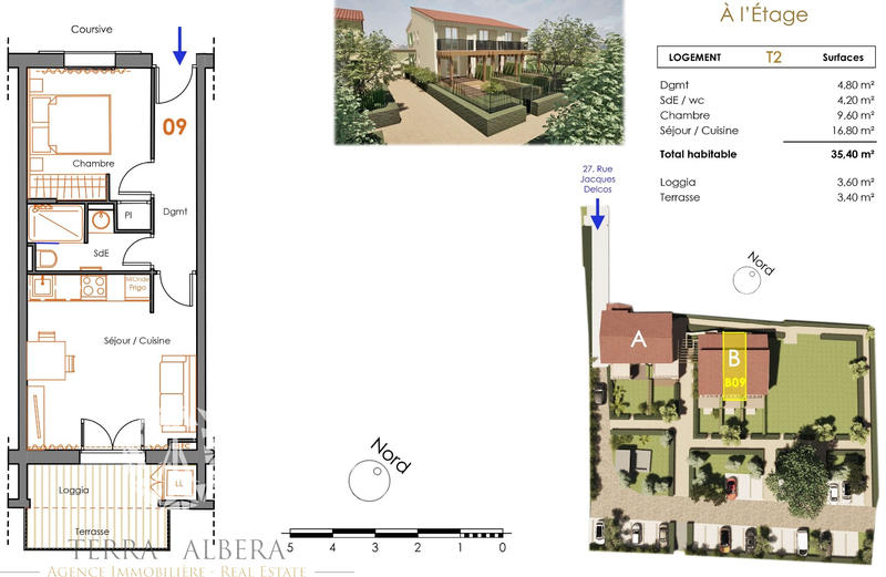 Appartement - 35 m² - 2 pièces