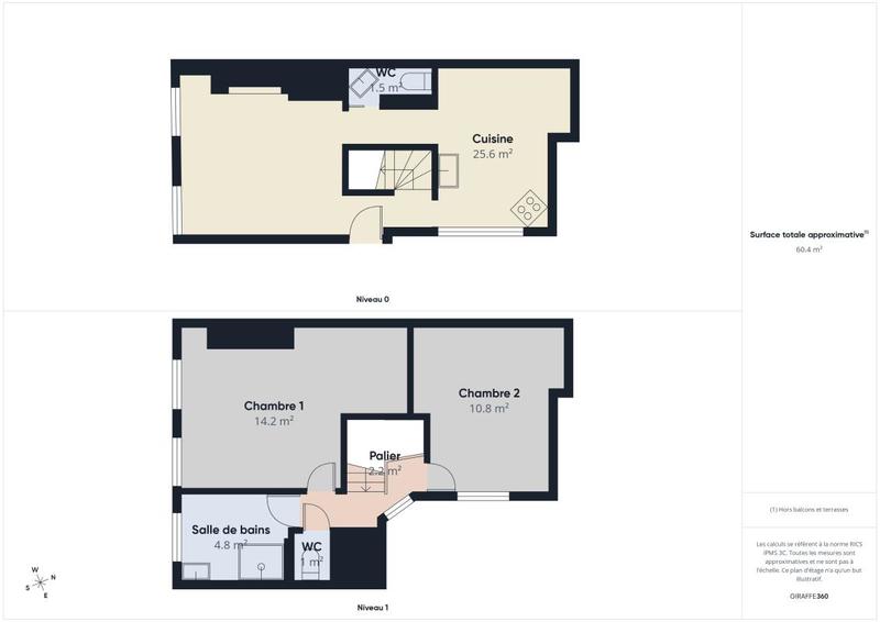 Duplex - 57 m² - 3 pièces