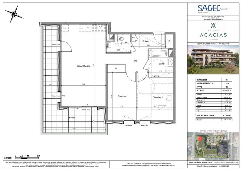 Appartement - 68 m² - 3 pièces