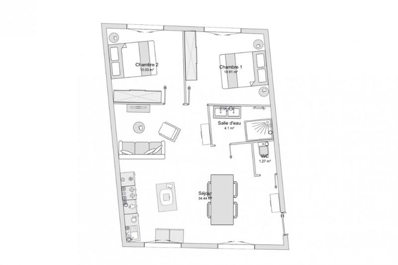 Appartement - 61 m² - 3 pièces