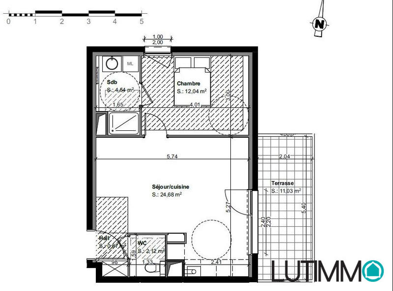 Appartement - 44 m² - 2 pièces