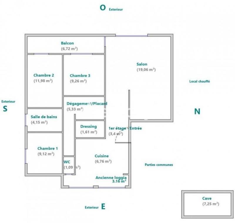 Appartement - 74 m² - 4 pièces