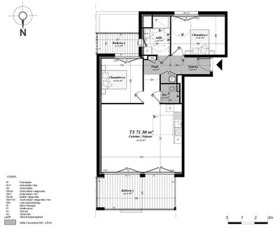 Appartement - 71 m² - 3 pièces