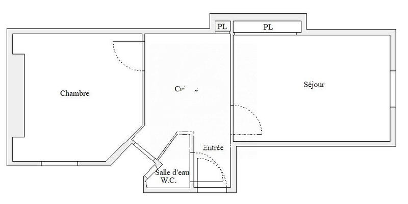 Appartement - 35 m² - 2 pièces