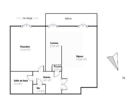Appartement - 47 m² - 2 pièces