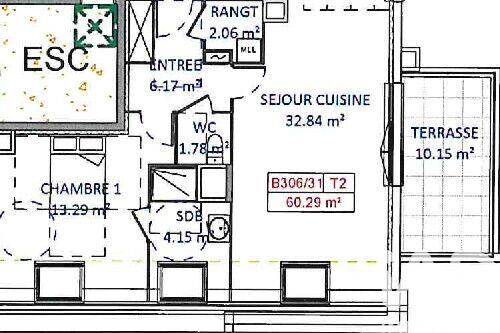 Appartement - 60 m² - 2 pièces