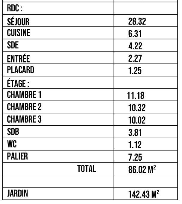 Maison traditionnelle - 86 m² - 4 pièces