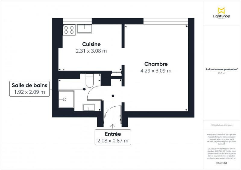 Appartement - 26 m² - 1 pièce