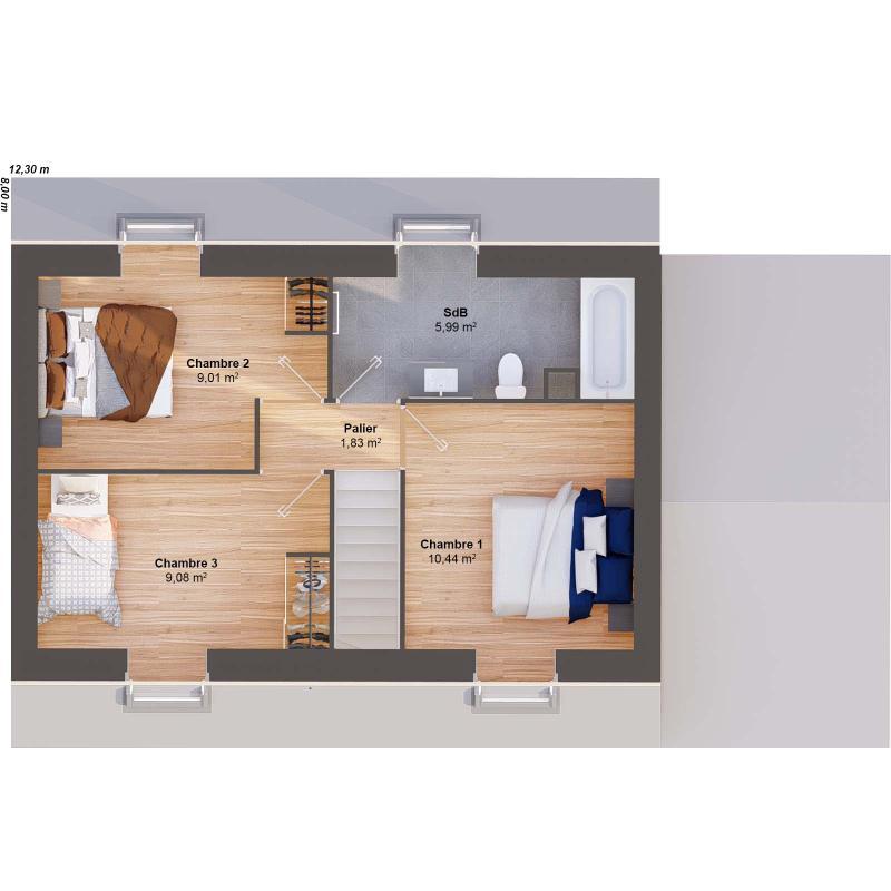 Maison - 93 m² - 6 pièces