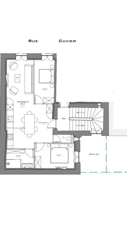 Appartement - 62 m² - 3 pièces