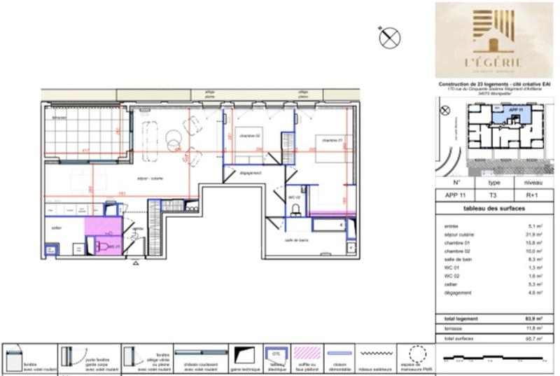 Appartement - 83 m² - 3 pièces
