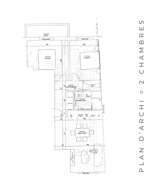 Appartement - 62 m² - 2 pièces