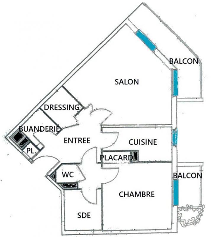 Appartement - 60 m² - 2 pièces