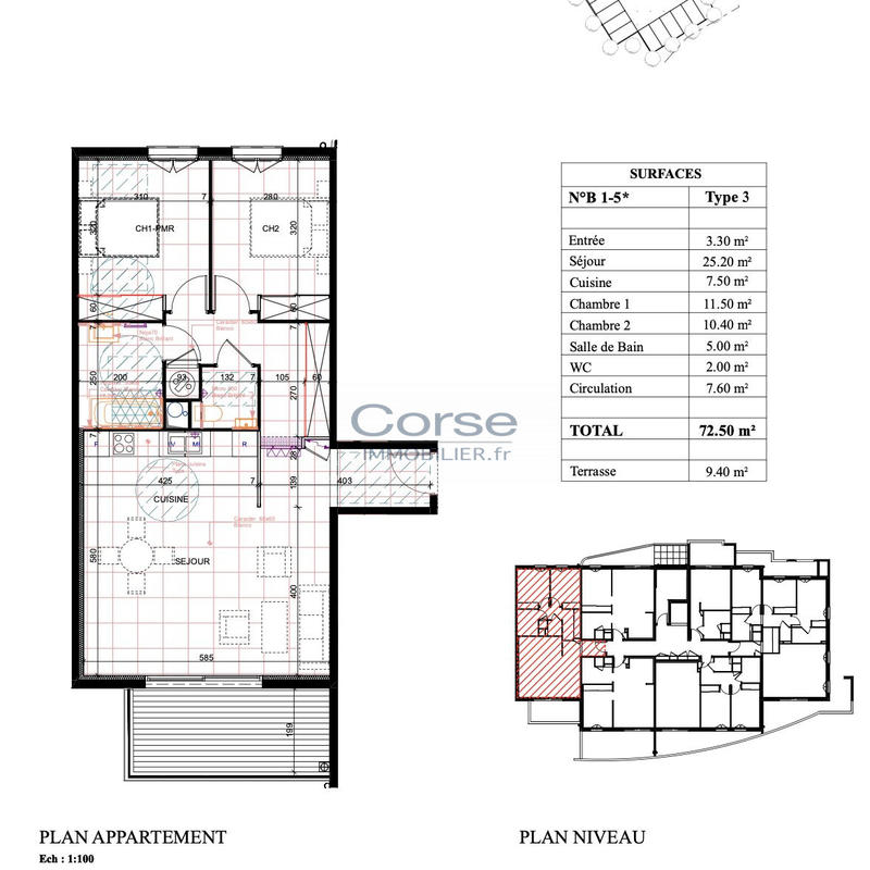 Appartement - 73 m² - 3 pièces