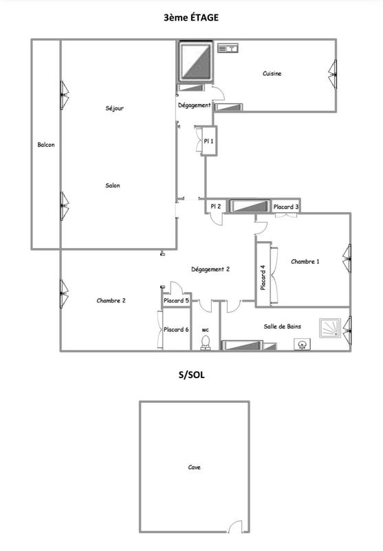 Appartement - 81 m² - 3 pièces