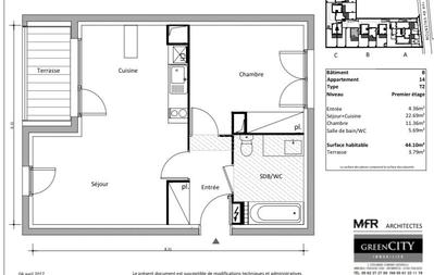 Appartement - 44 m² - 2 pièces