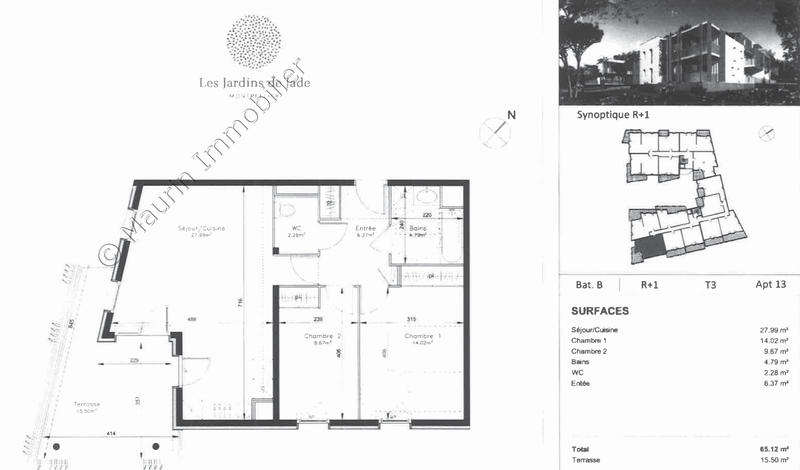 Appartement - 65 m² - 3 pièces