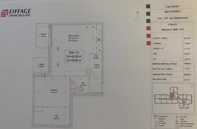 Appartement - 49 m² - 2 pièces