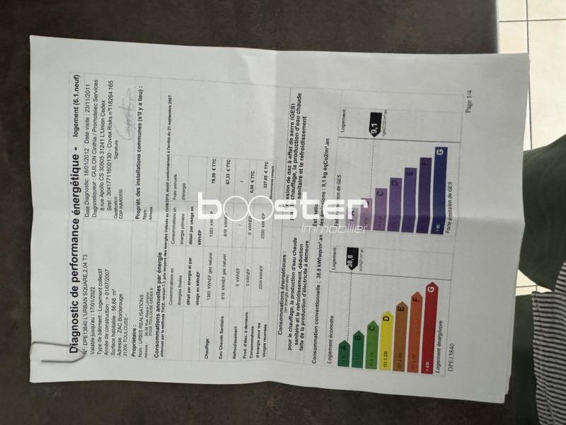 Appartement ancien - 56 m² - 3 pièces