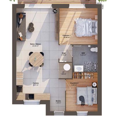 Maison - 62 m² - 4 pièces