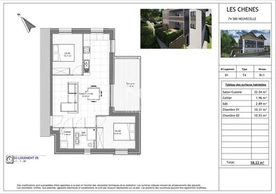 Appartement - 58 m² - 3 pièces