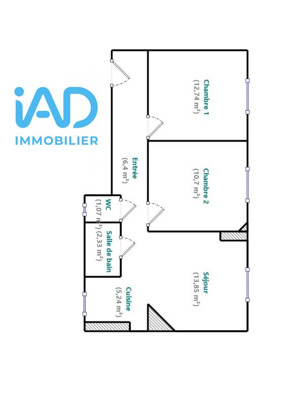 Appartement - 53 m² - 3 pièces