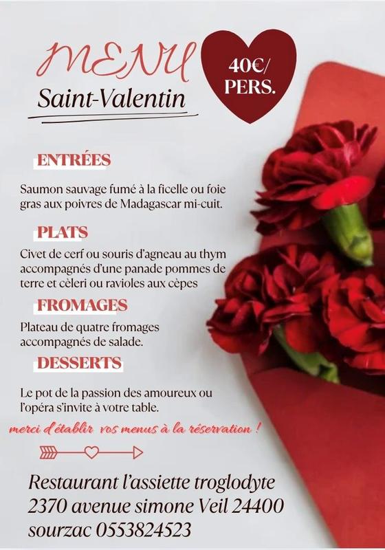 Saint-Valentin au Restaurant l'Assiette Troglodyte