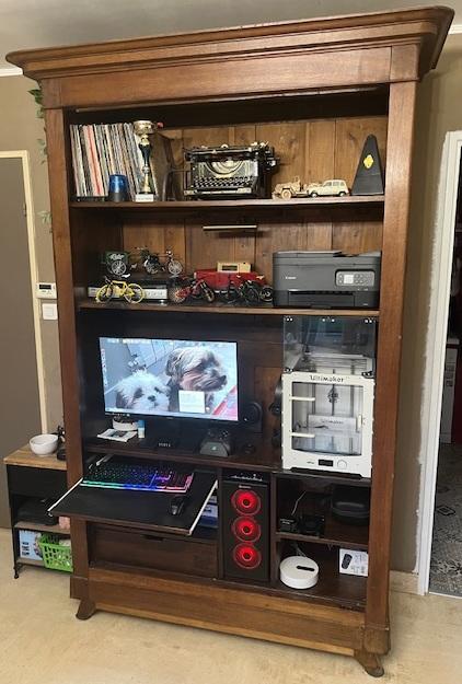 Meuble informatique rustique