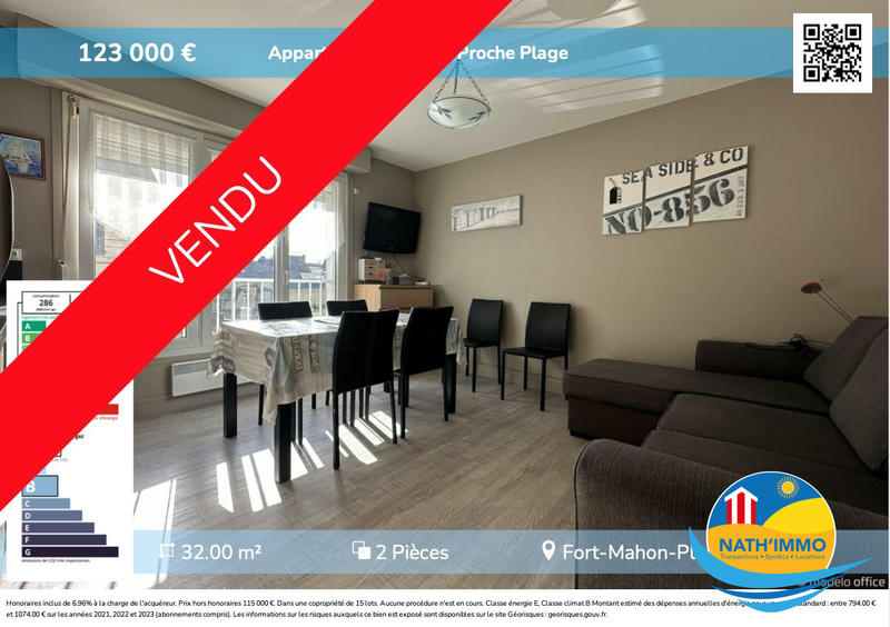 Appartement - 32 m² - 2 pièces