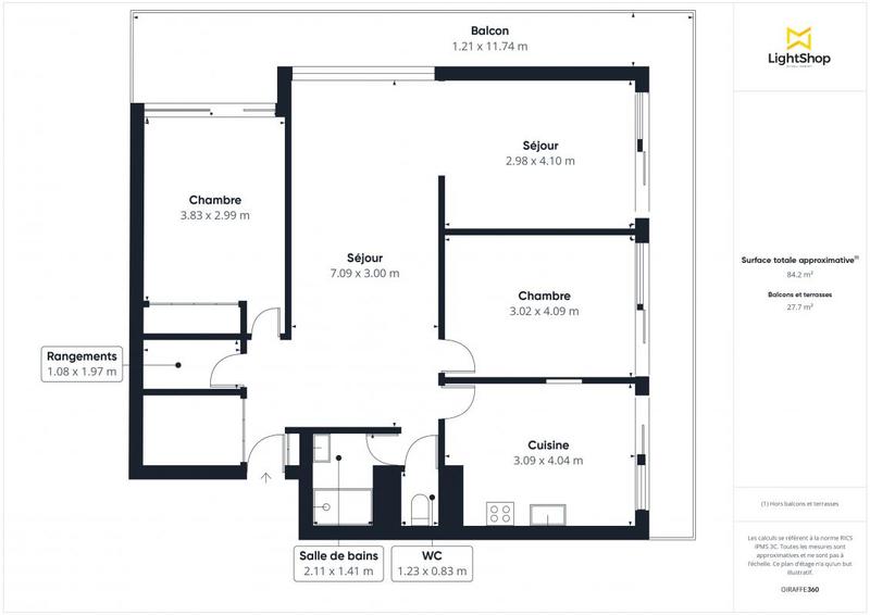 Appartement - 82 m² - 4 pièces