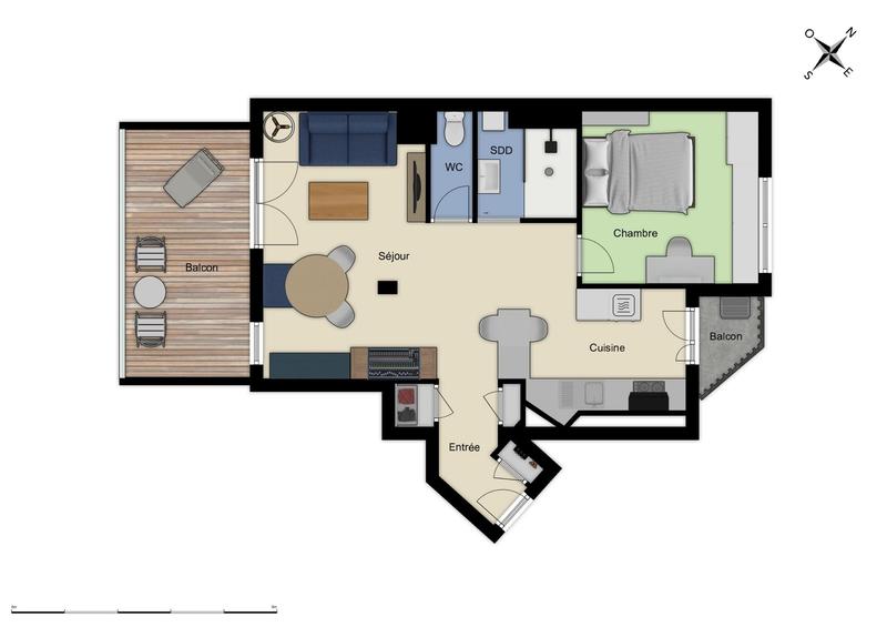 Appartement - 47 m² - 2 pièces