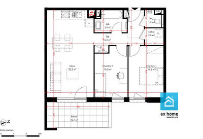 Appartement - 65 m² - 3 pièces