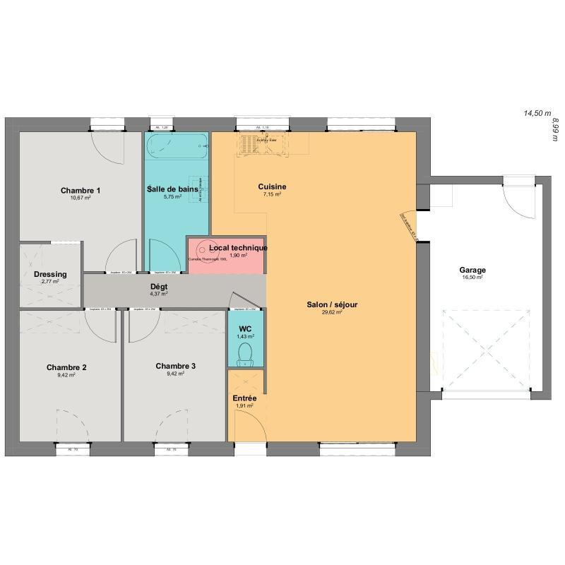 Maison - 84 m² - 5 pièces