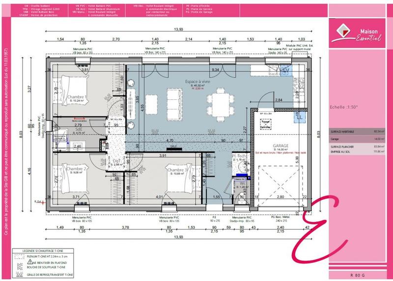 Maison - 80 m² - 4 pièces