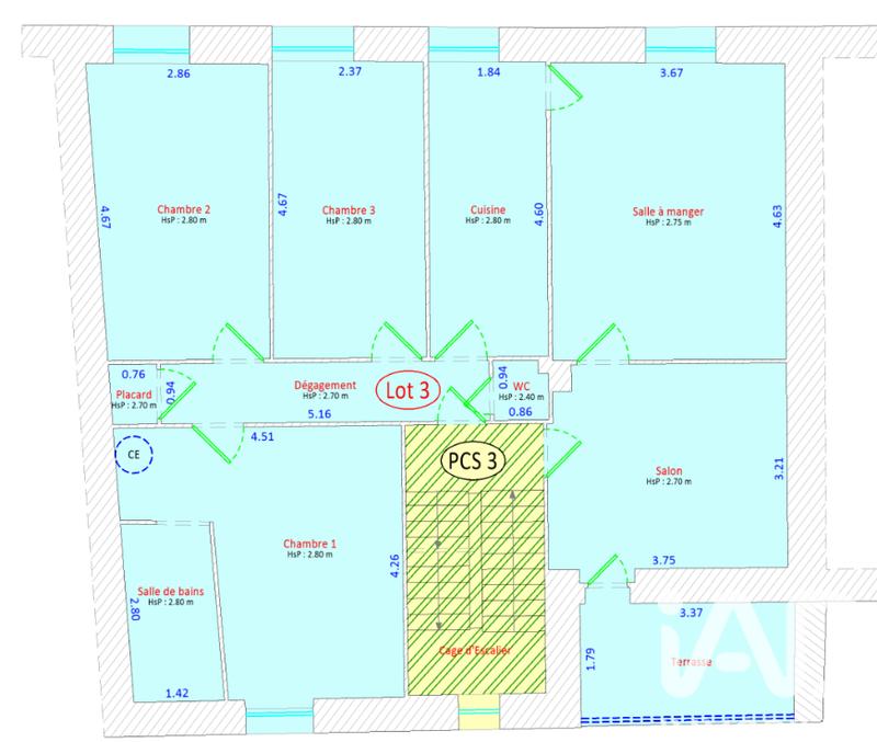 Appartement - 87 m² - 4 pièces