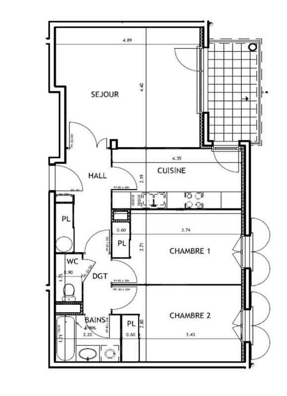 Appartement - 68 m² - 3 pièces