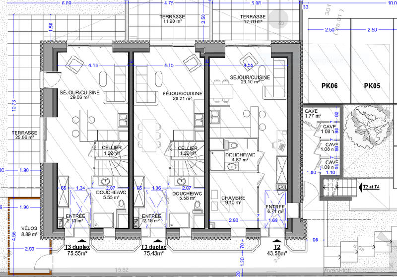 Appartement - 92 m² - 3 pièces