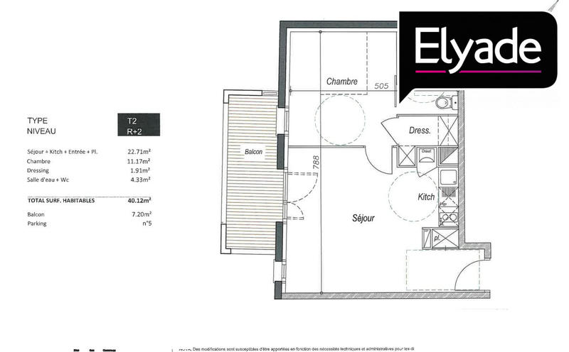 Appartement - 40 m² - 2 pièces