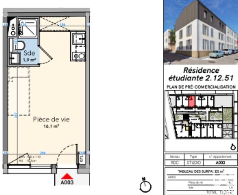 Appartement - 32 m² - 1 pièce