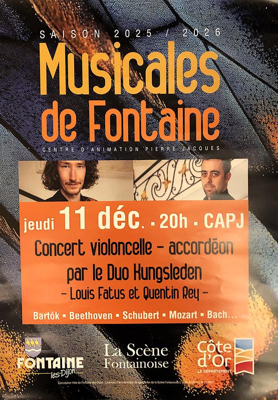 Musicales de Fontaine &quot; Duo Kungsleden Accordéon - Violoncelle &quot;