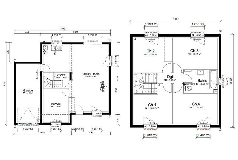 Maison - 105 m² - 5 pièces
