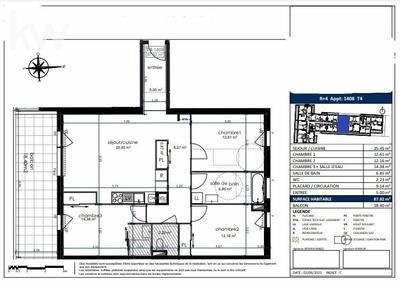 Appartement - 88 m² - 4 pièces
