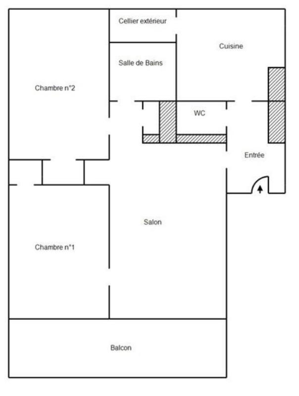 Appartement - 55 m² - 3 pièces